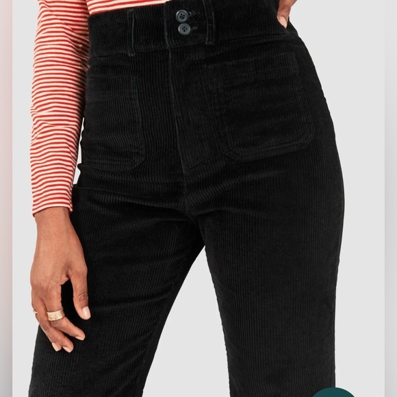 Faherty Women’s Phoebe Corduroy Wide Leg Pants Black 27 waist patch pocket - Picture 16 of 16